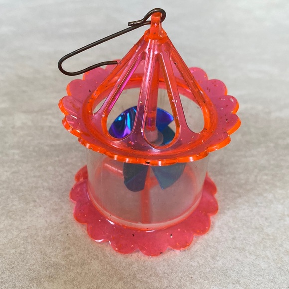 Vintage Spinner Twinkler Rare Christmas Ornament Antique Holiday Decor Pink Red - Picture 1 of 13